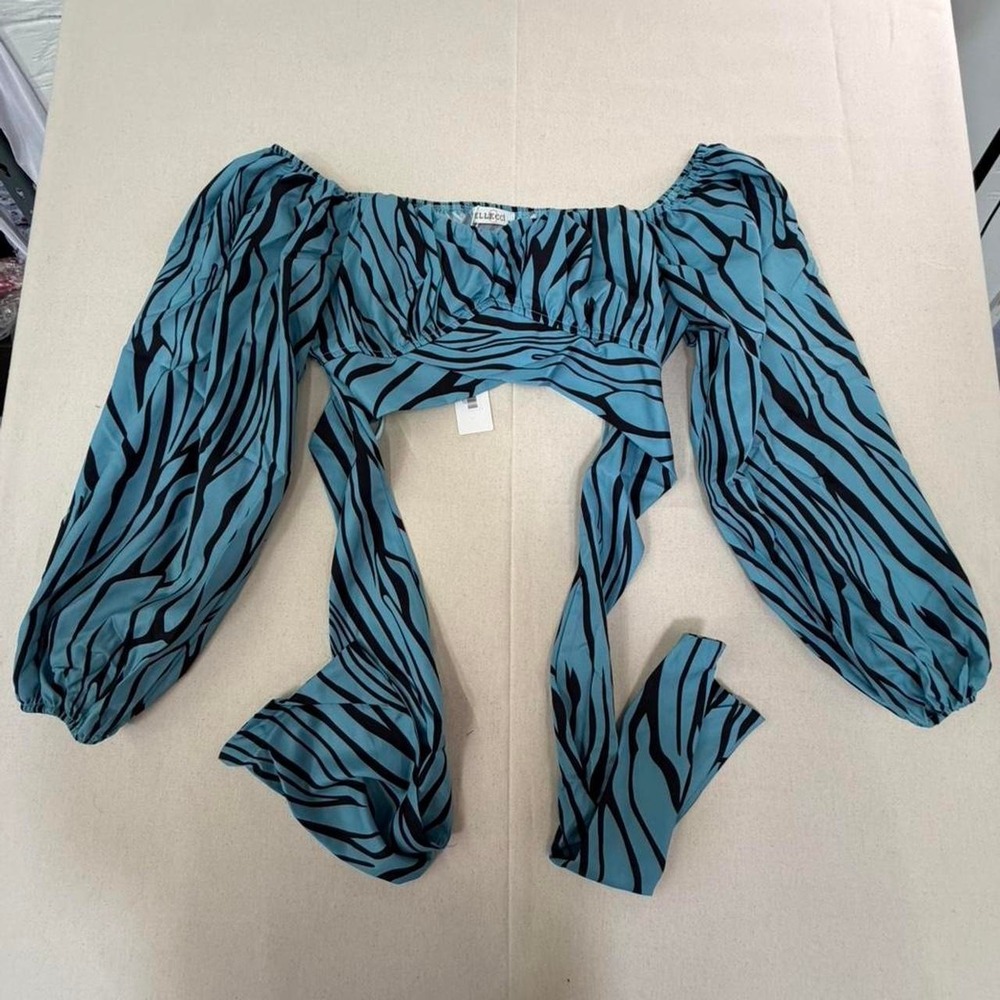 Zebra‎ Print Off Shoulder Top